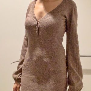 BCBG brown comfy sweater, size XS